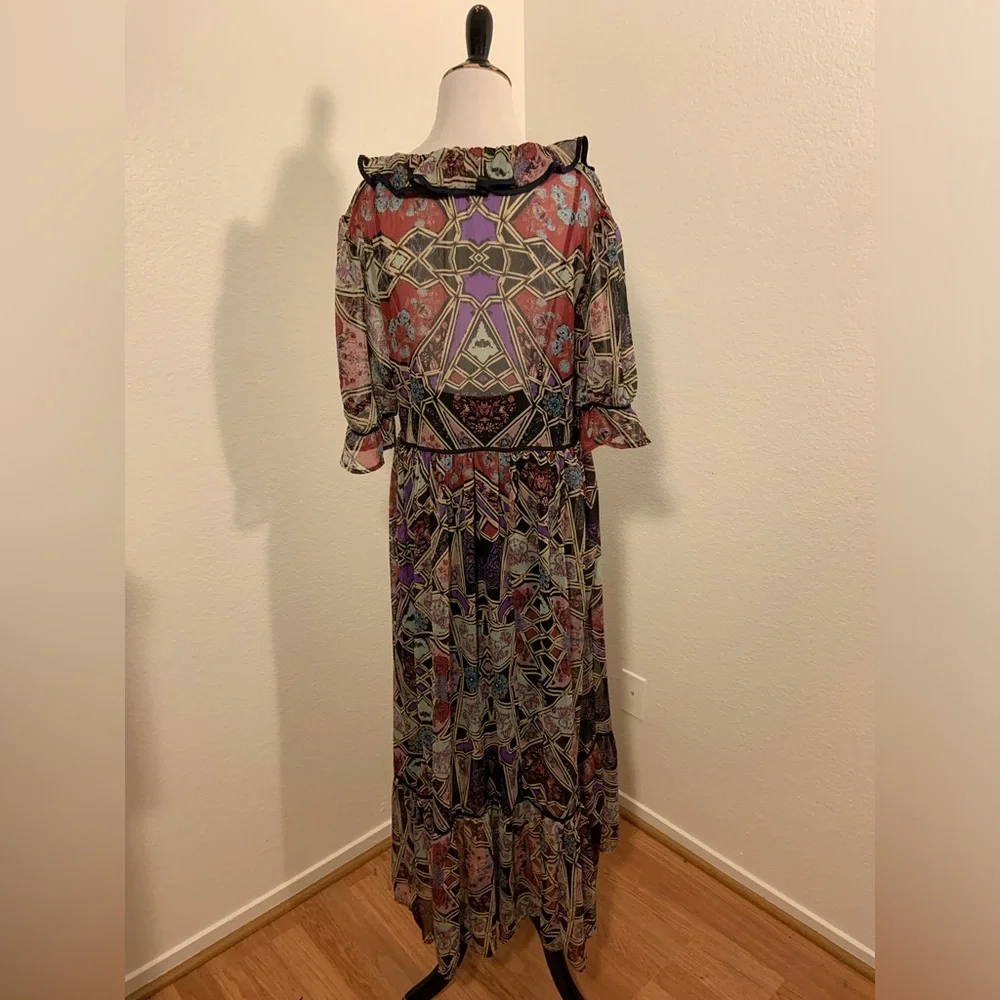 NWOT Free People Women's Black Combo Multi Color Carmella Printed Maxi Dress -XS - Picture 9 of 16